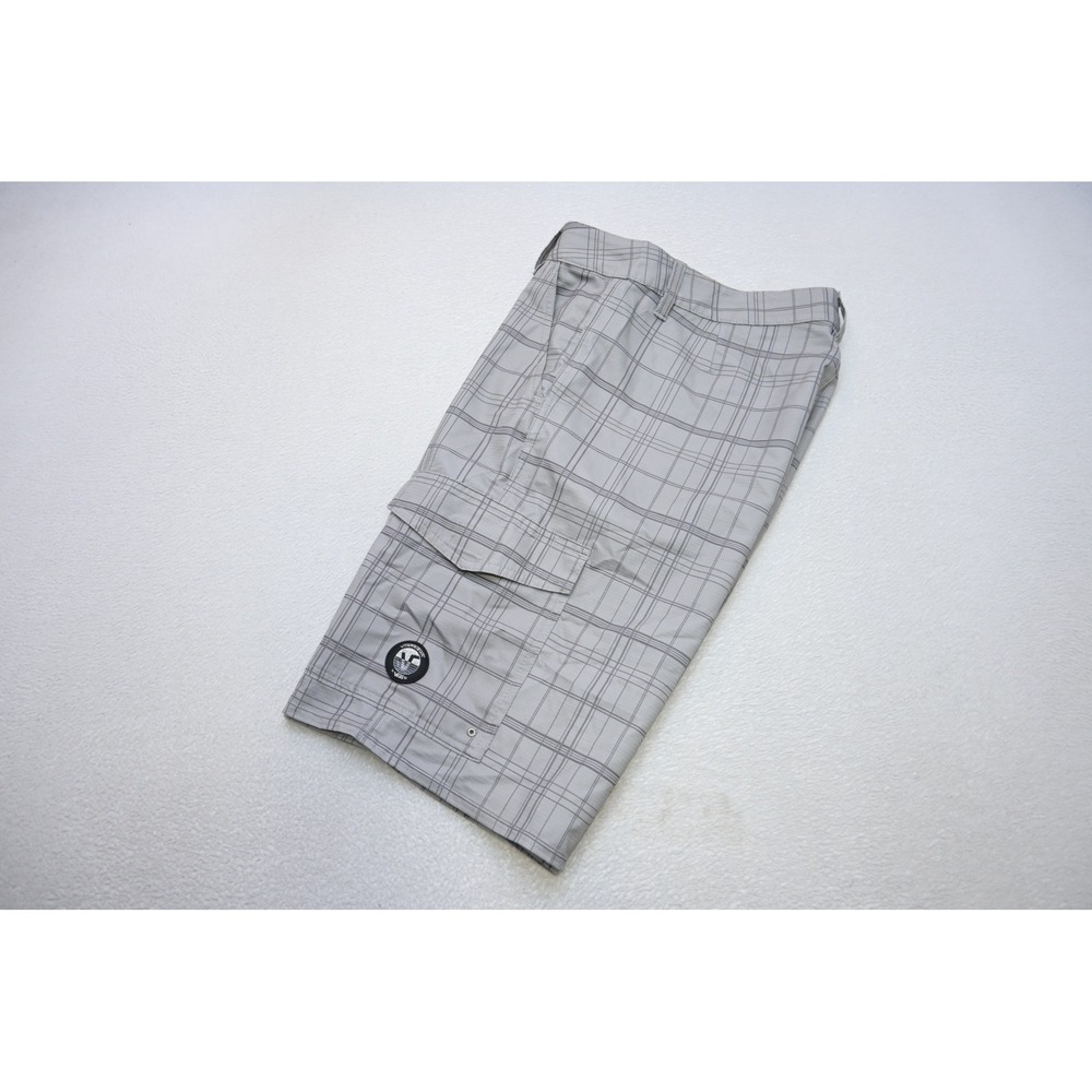 Vans Vanphibian Hybrid Shorts Mens Size 30 Grey Plaid Cargo Boardshorts EUC
